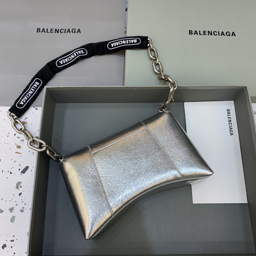 Balenciaga Downtown XS Shoulder Bag With Chain Silver